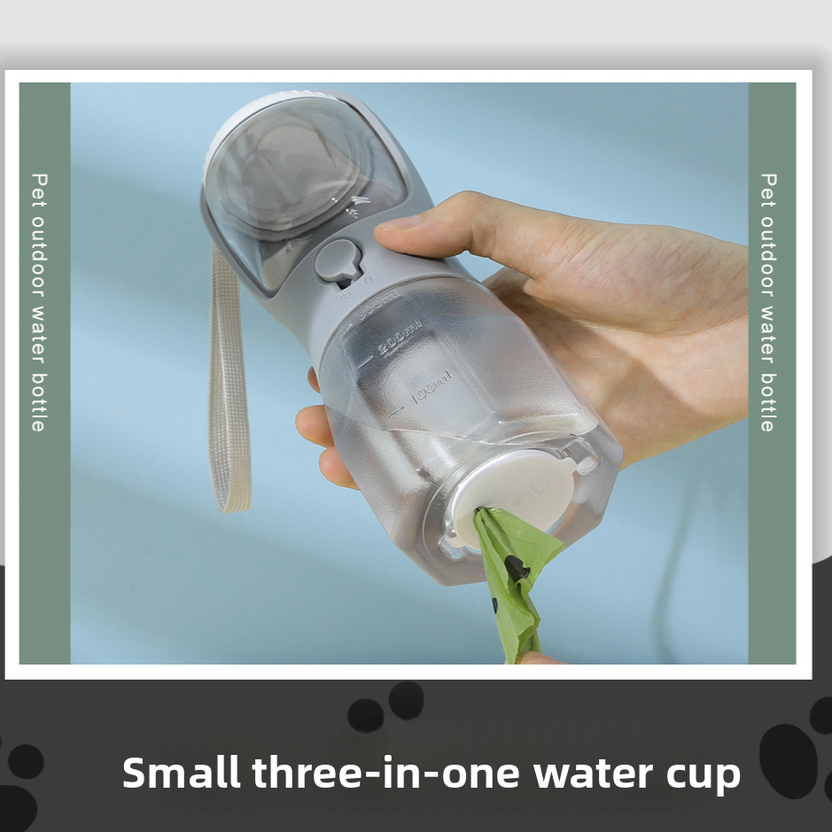 Portable 3-in-1 Pet Water and Food Bottle
