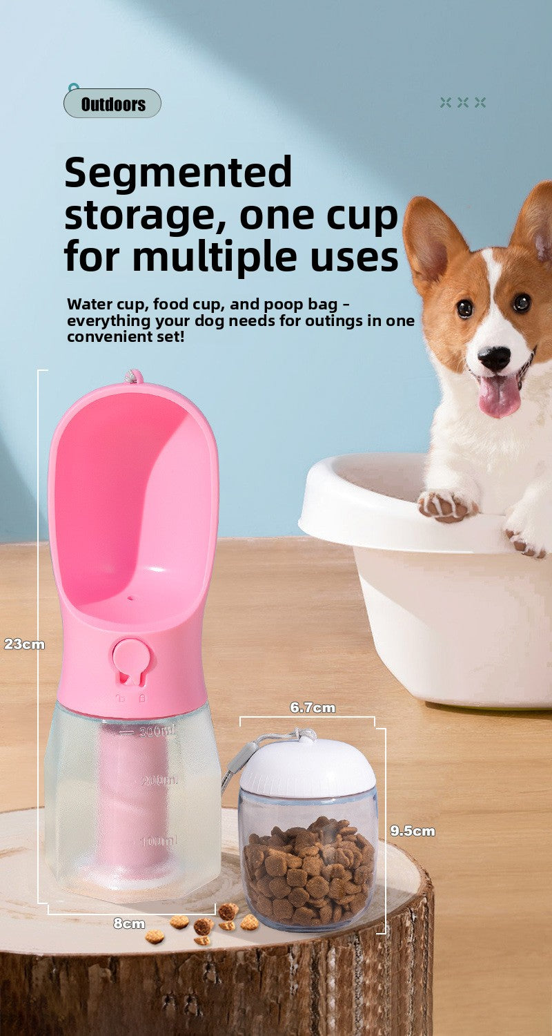 Portable 3-in-1 Pet Water and Food Bottle
