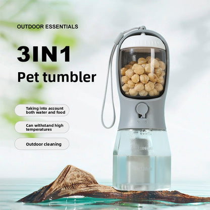 Portable 3-in-1 Pet Water and Food Bottle