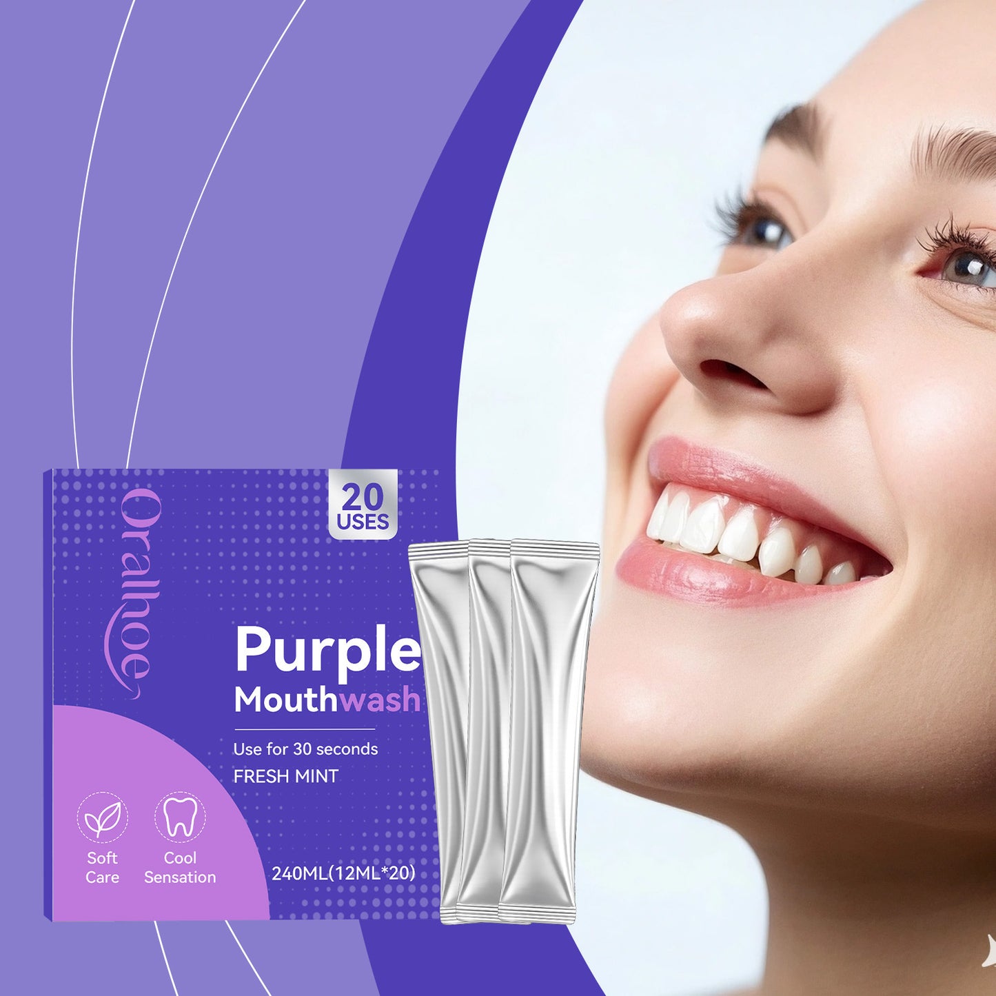 Purple Mint Pocket Mouthwash