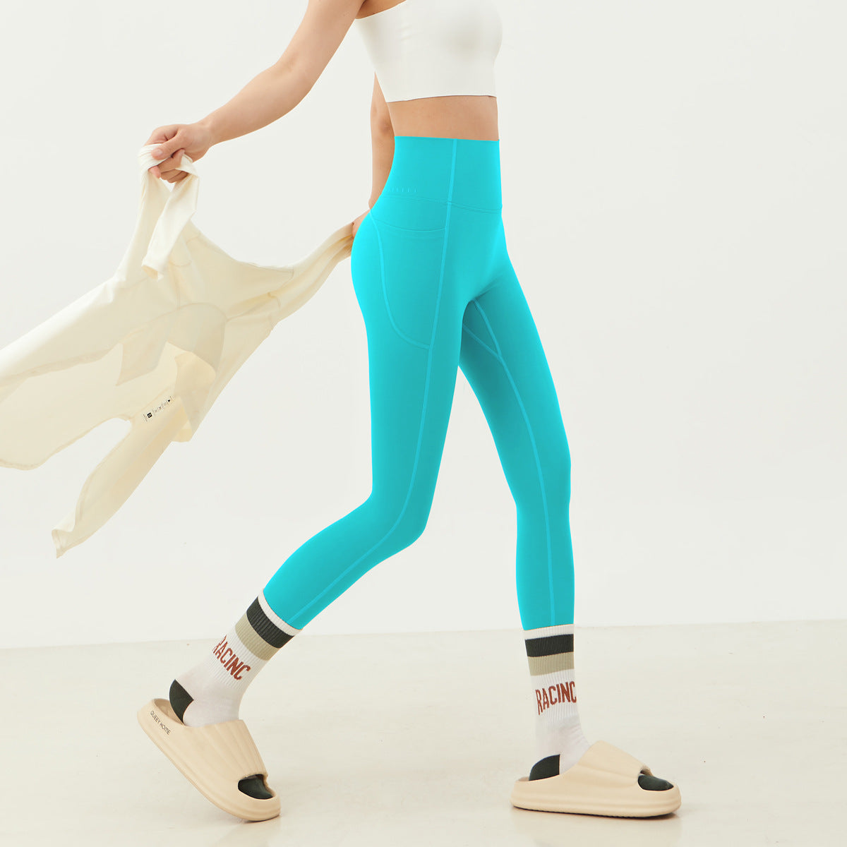 Quick Dry High Waist Yoga Leggings w/Pockets