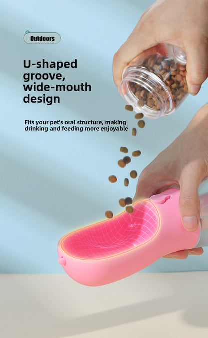 Portable 3-in-1 Pet Water and Food Bottle