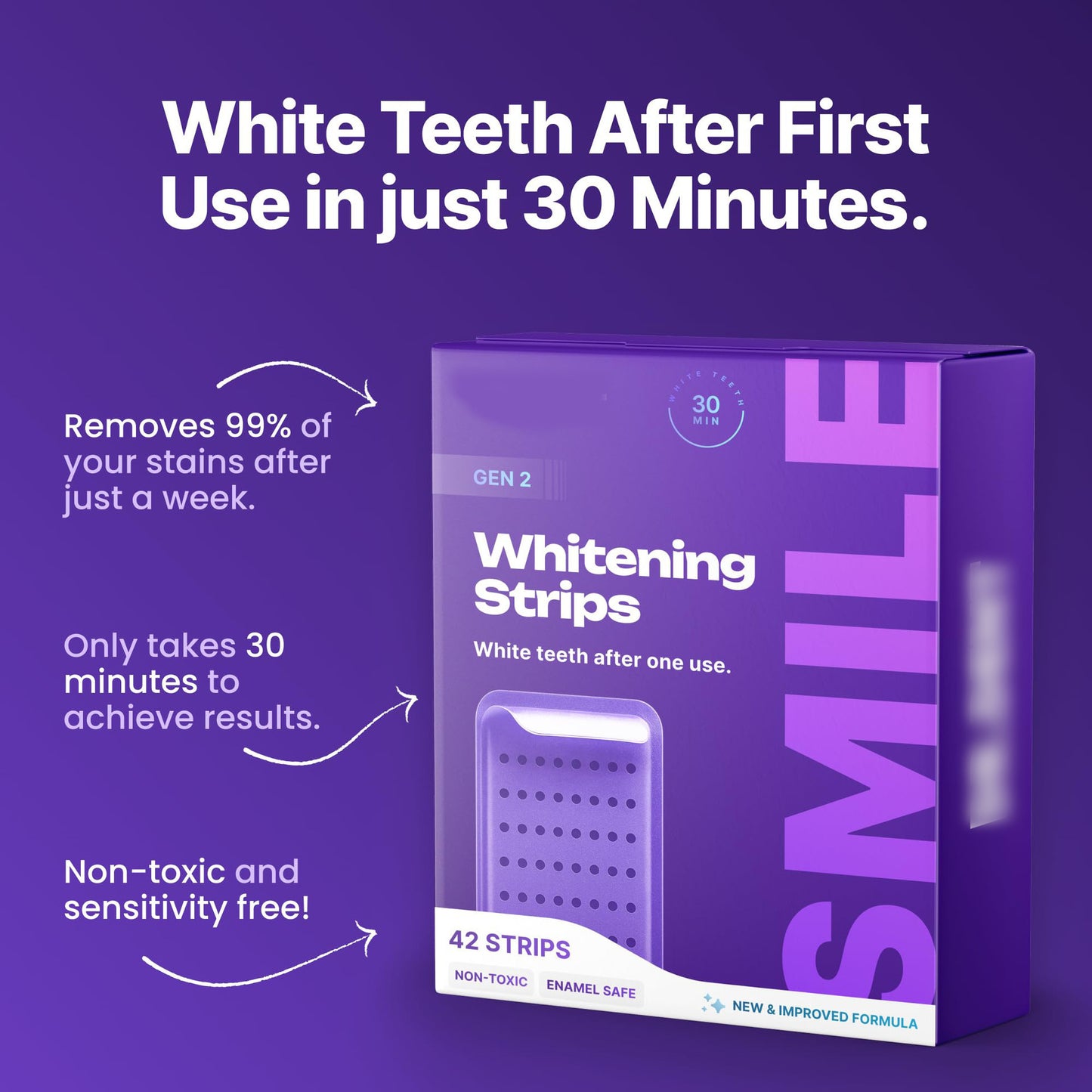 Purple Whitening Teeth Strips (42 Strips)